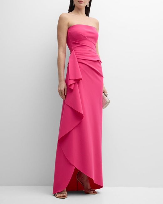 La Petite Robe Di Chiara Boni Pink Glicheria Pleated Strapless Draped Gown