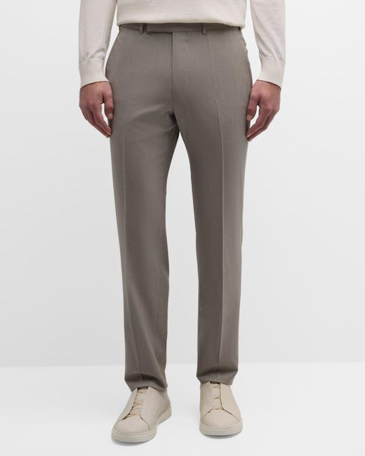Zegna Gray High Performance Wool Pants for men