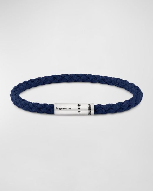 Le Gramme Blue Nato Polyester Cable Bracelet for men