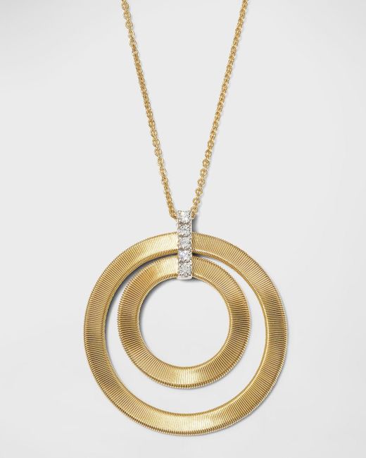 Marco Bicego Metallic 18k Gold Masai Concentric Circle Pendant With Diamonds