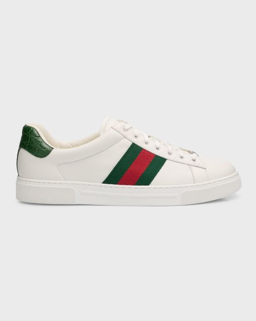 Gucci Multicolor Ace Leather Web Low-top Sneakers for men