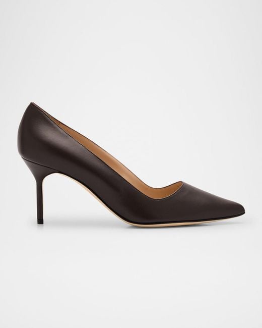 Manolo Blahnik Brown Bb 70Mm Lambskin Stiletto Pumps