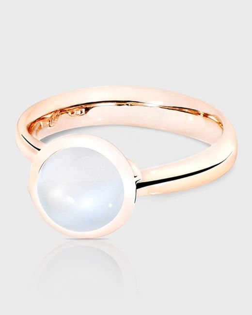 Tamara Comolli White Bouton 18k Rose Gold Small Sand Moonstone Ring, Size 7