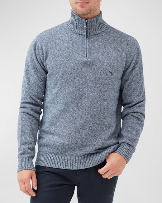 Rodd & Gunn Blue Merrick Bay Half-Zip Cotton Sweater for men