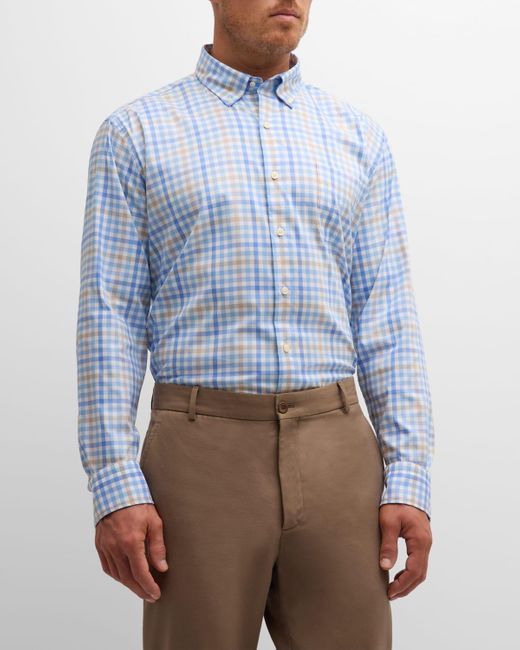 Peter Millar Blue Freeport Crown Lite Cotton-Stretch Sport Shirt for men