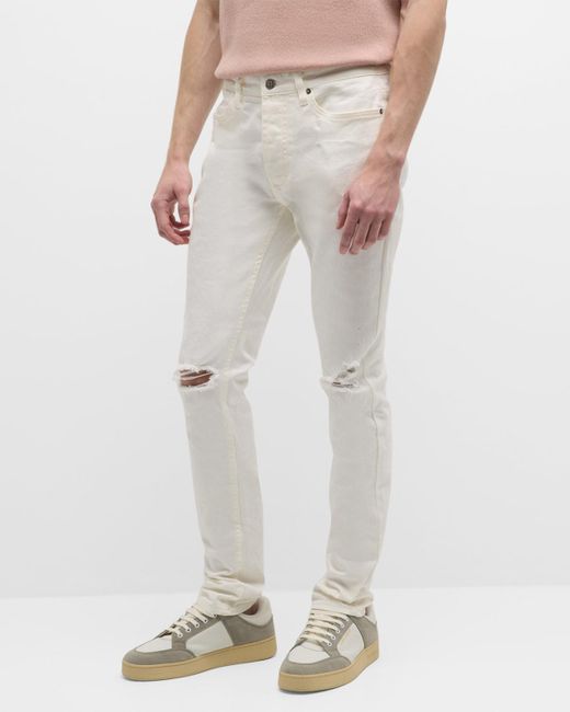 Ksubi White Van Winkle Avalanche Trashed Skinny Jeans for men