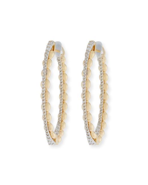 Miseno White Marea 18k Gold Two-tone Medium Diamond Hoop Earrings