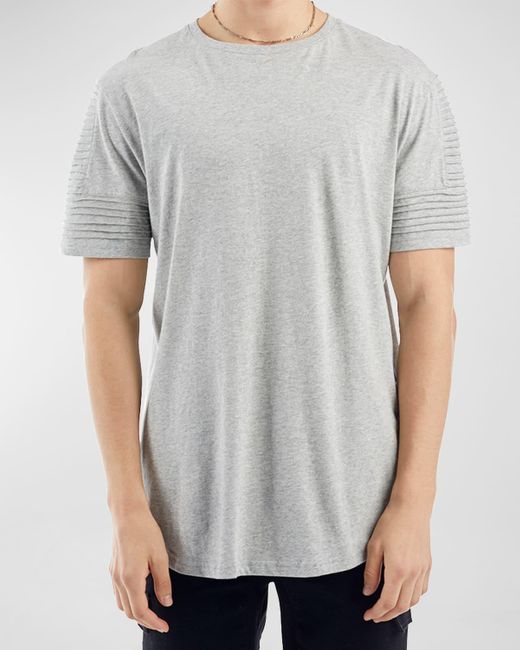 NANA JUDY Gray Maverick Pintuck Sleeve T-shirt - Bci Cotton for men
