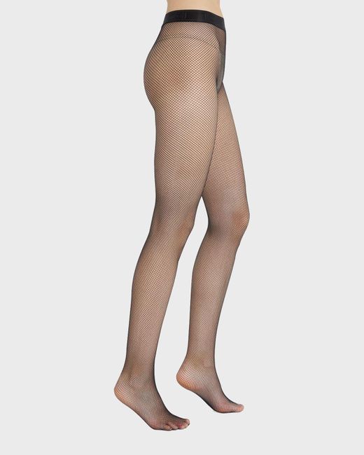 Wolford White Matte Fishnet Tights