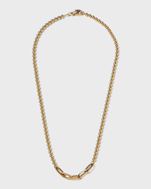 Fern Freeman Jewelry Blue Yellow Gold Ball Chain And Triple Paper Clip Link Necklace