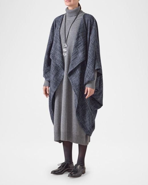 Eskandar Blue Cocoon Coat