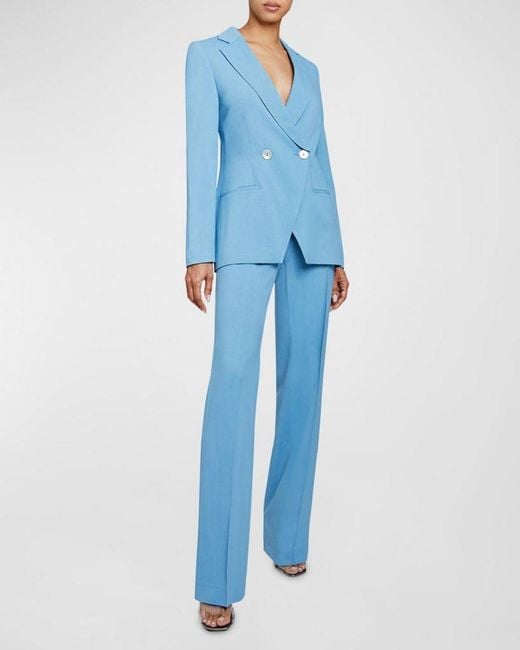 Santorelli Blue Rowan Double-Breasted Twill Jacket