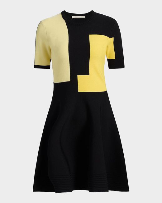Jason Wu Fit-&-Flare Colorblock Knit Mini Dress in Black | Lyst Jason Wu Fit-&-Flare Colorblock Knit Mini Dress in Black | Lyst