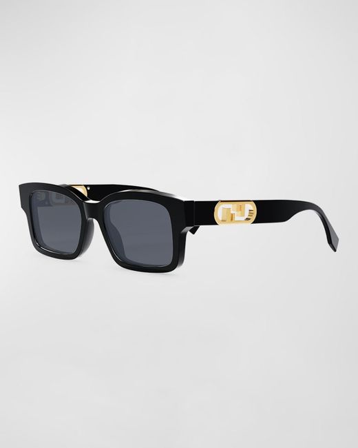 Fendi Black Ff Square Acetate Sunglasses