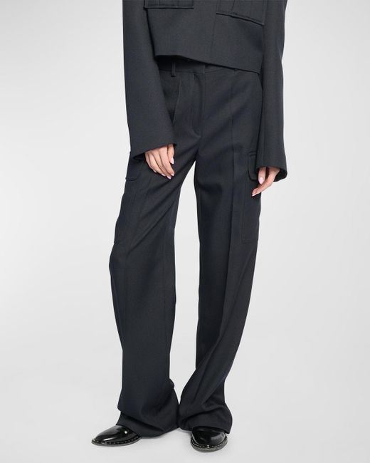 Stella McCartney Black Tailored Straight-leg Cargo Trousers