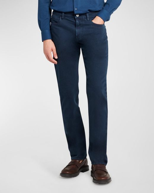 Loro Piana Blue Straight Leg 5-pocket Pants for men