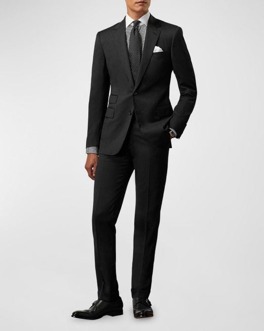 Ralph Lauren Purple Label Black Gregory Hand-tailored Wool Serge Suit for men