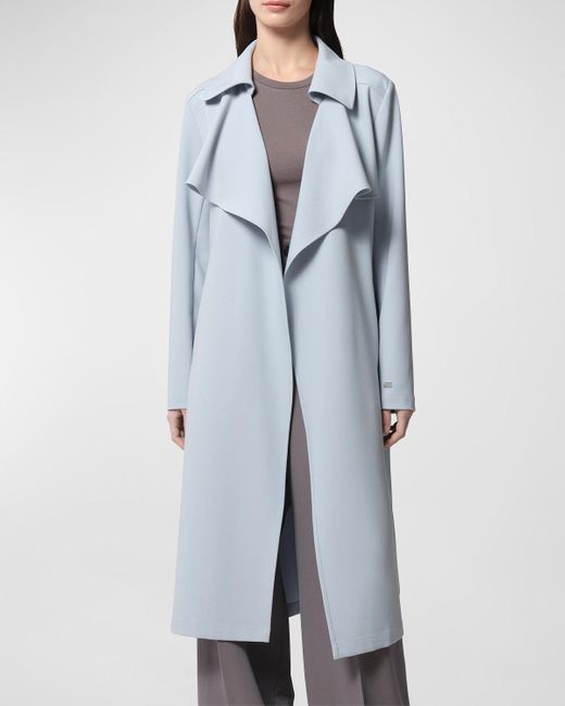 SOIA & KYO Blue Essential Drapey Trench Coat