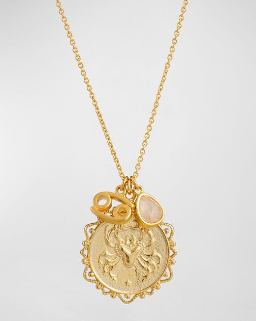 Tai Metallic Zodiac Charm Necklace W/ Moonstone
