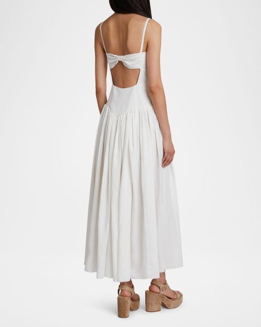 Gabriela Hearst Women's White Oriana Sleeveless Linen Basque-Waist Maxi  Dress - coffeafoods.com