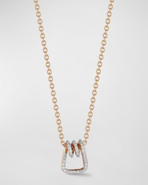 Walters Faith White Huxley 18k Rose Gold Diamond Coil Link Pendant Necklace