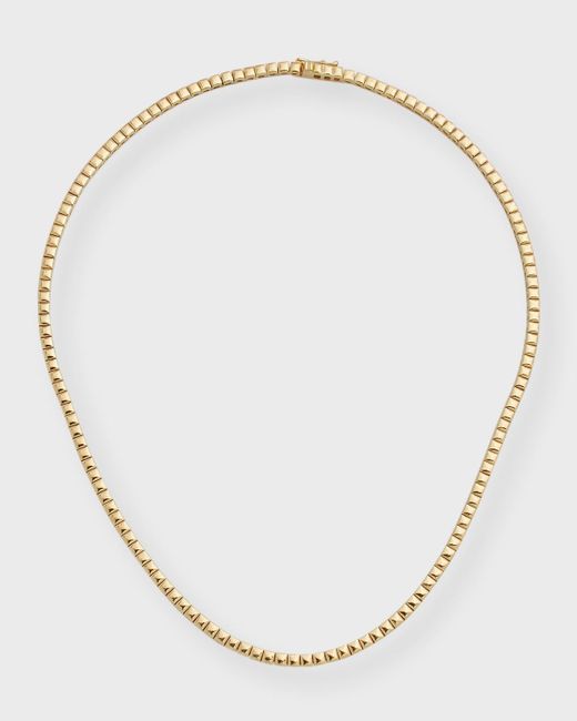 Jennifer Meyer Natural 18k Gold Square Tennis Necklace
