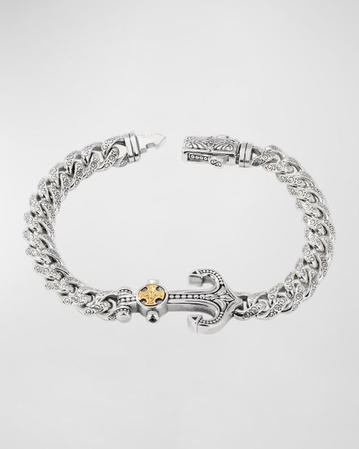 Konstantino Metallic Laconia Anchor Chain Bracelet for men