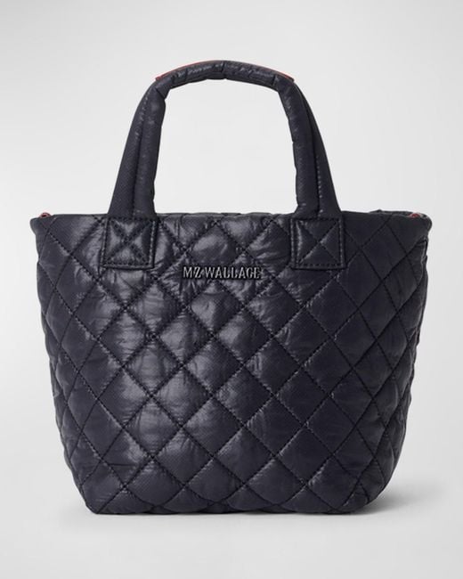 MZ Wallace Blue Metro Deluxe Micro Quilted Crossbody Tote Bag