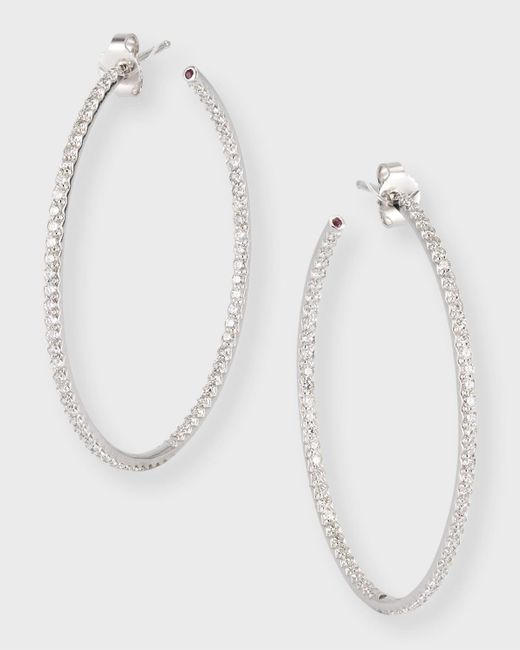 Roberto Coin White 18k Perfect Diamond Hoop Earrings