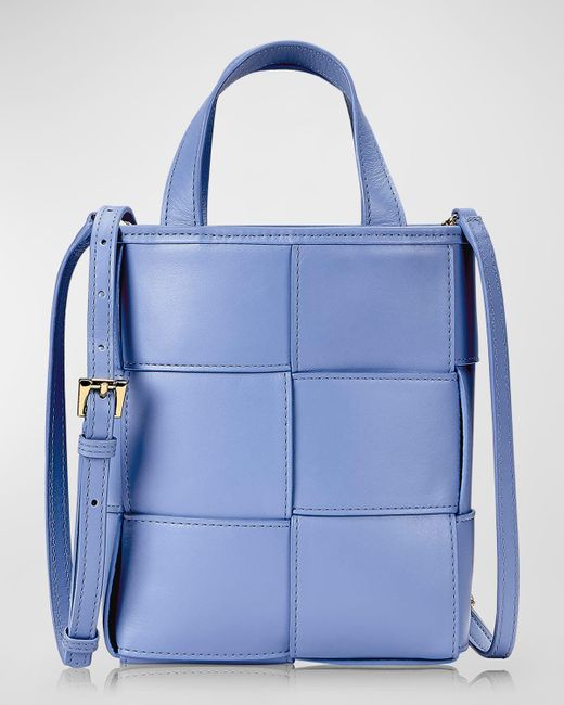 Gigi New York Blue Chloe Mini Woven Shopper Top-Handle Bag
