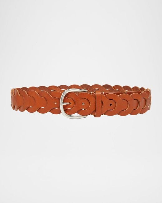 Isabel Marant Women's White Woven Leather Belt