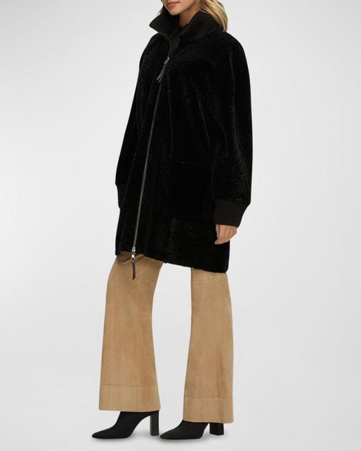 Gorski Black Reversible Lamb Shearling Jacket