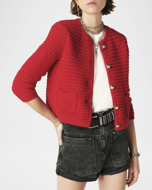 Ba&sh Red Gaspard Cardigan