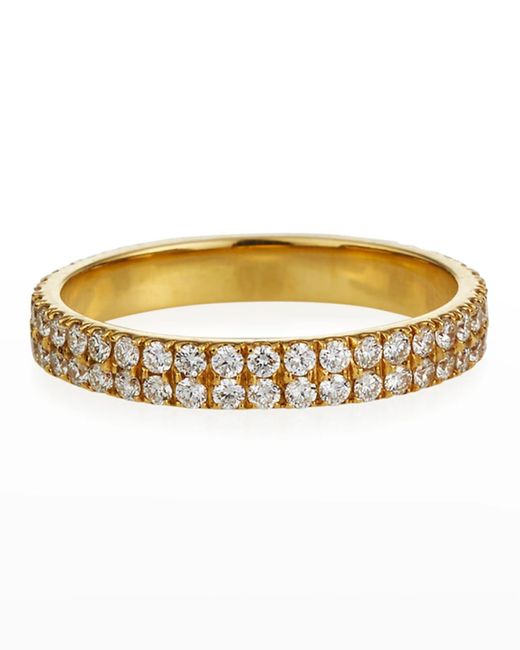 Fern Freeman Jewelry Metallic 18k Pave 2-row Diamond Pinky Ring, Size 4