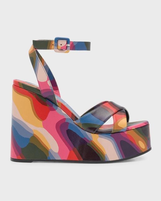 Christian Louboutin Multicolor Supramariza Illusion Sole Wedge Sandals