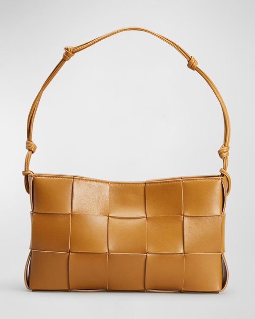Bottega Veneta Brown Cassette Intrecciato Leather Shoulder Bag