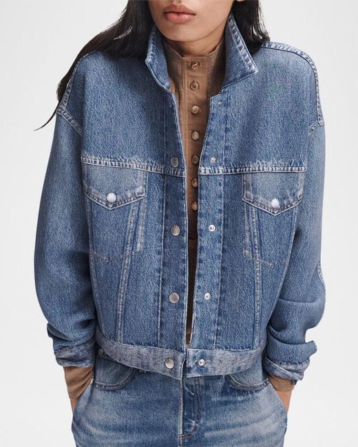 Rag & Bone Blue Miramar Mallow Trucker Jacket