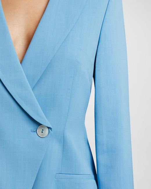 Santorelli Blue Rowan Double-Breasted Twill Jacket