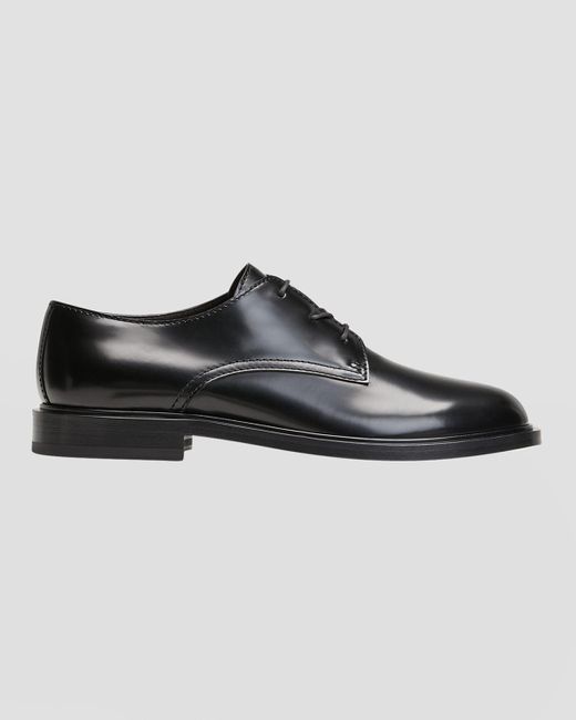 The Row Black Jules Patent Leather Lace-Up Derby Loafers
