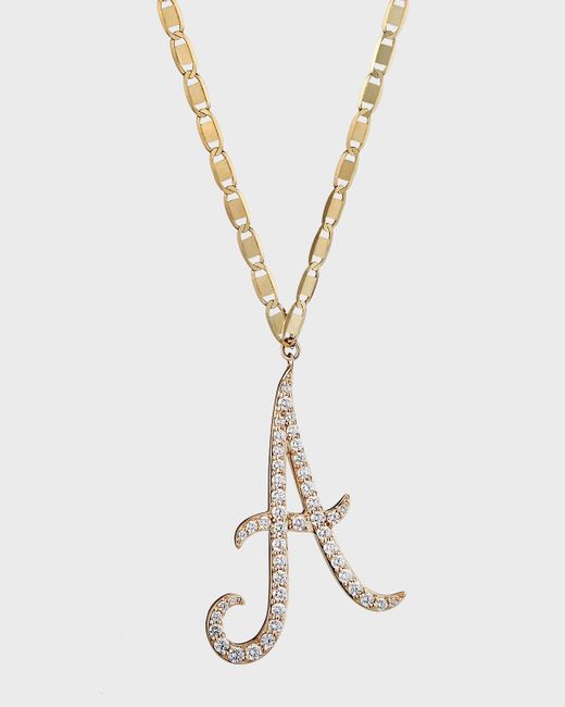 Lana Jewelry Metallic 14K Malibu Diamond Initial Necklace