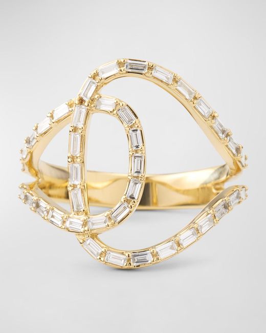 Lana Jewelry Metallic 14k Gold Baguette Diamond Illuminating Ring