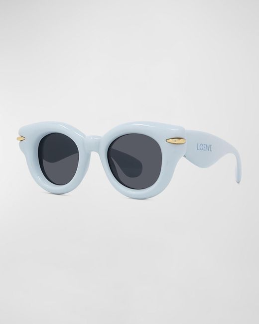 Loewe Blue Inflated Pantos Acetate Round Sunglasses