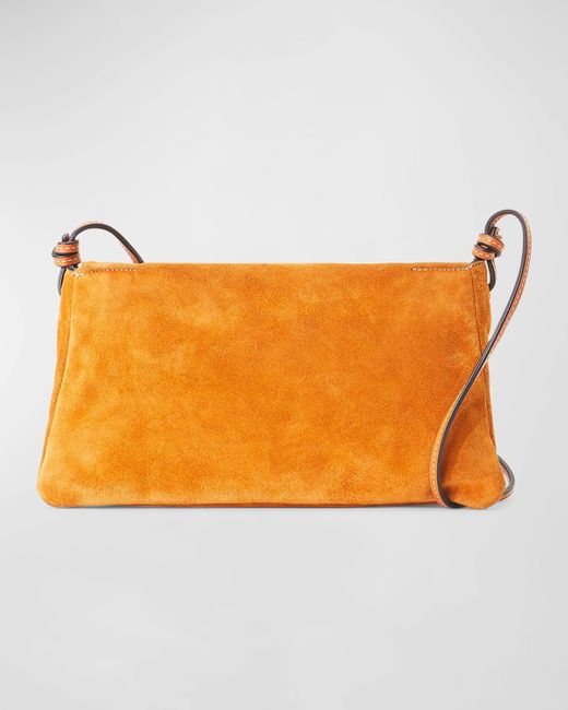 Staud Orange Vivi Suede Shoulder Bag