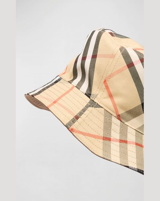 Burberry Natural Check-Lined Reversible Bucket Hat for men