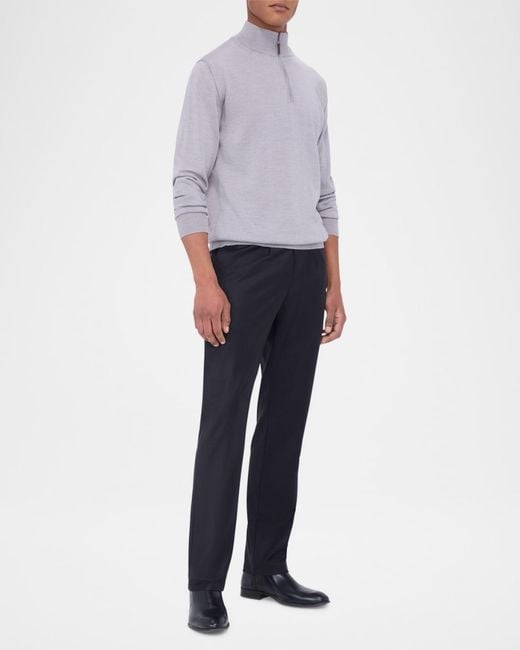 Bugatchi Gray Apos;S Wool Quarter-Zip Sweater for men