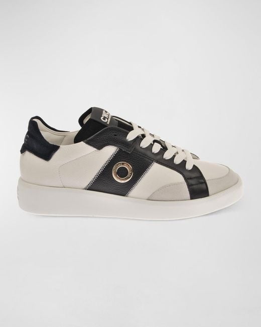 CoSTUME NATIONAL White Mix-Leather Low-Top Sneakers for men