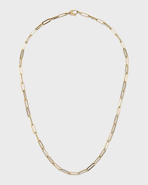 Kastel Jewelry White 14k Small Link La Seta Necklace, 18"l