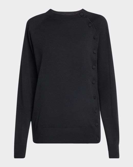 Dries Van Noten Blue Torea Off-Centered Button Wool Cardigan