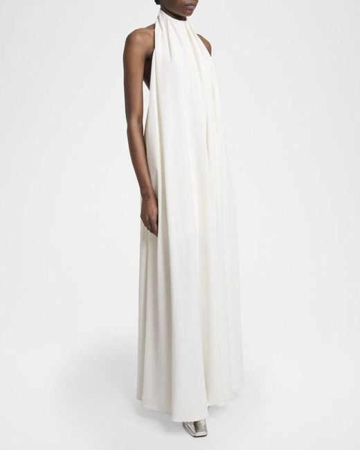 Givenchy White Draped Crepe Gown