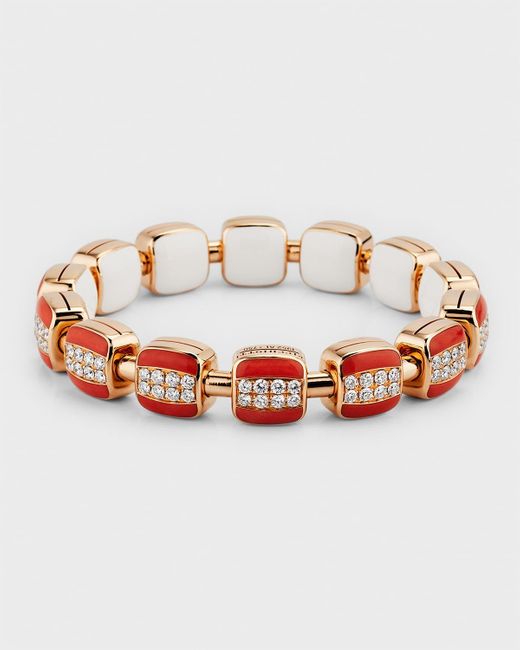 Picchiotti White Xpandable Reversible Bracelet With Pave Diamonds